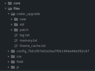 screenshot of new files provided by Coder Upgrade